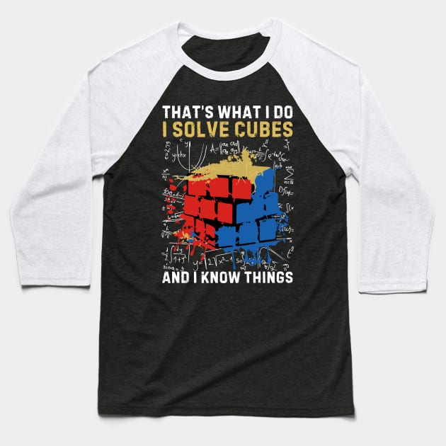 Rubiks Cube Solving Baseball T-Shirt by Teewyld